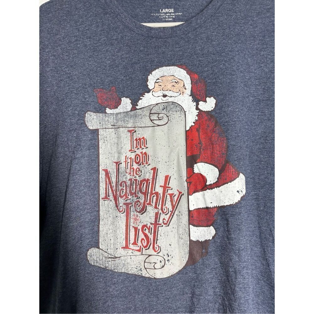 I’m On The Naughty List Adult Unisex Cotton Blend T-shirt Size L - Picture 2 of 10